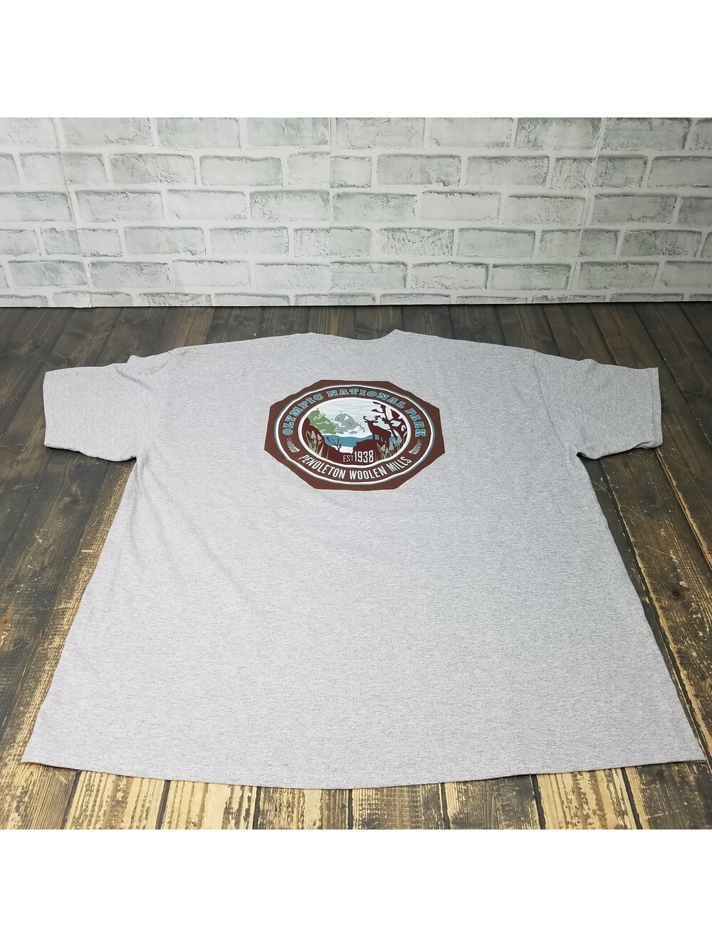 Pendleton OLYMPIC National Park Size XL Grey T-Shirt Men's Gray Color